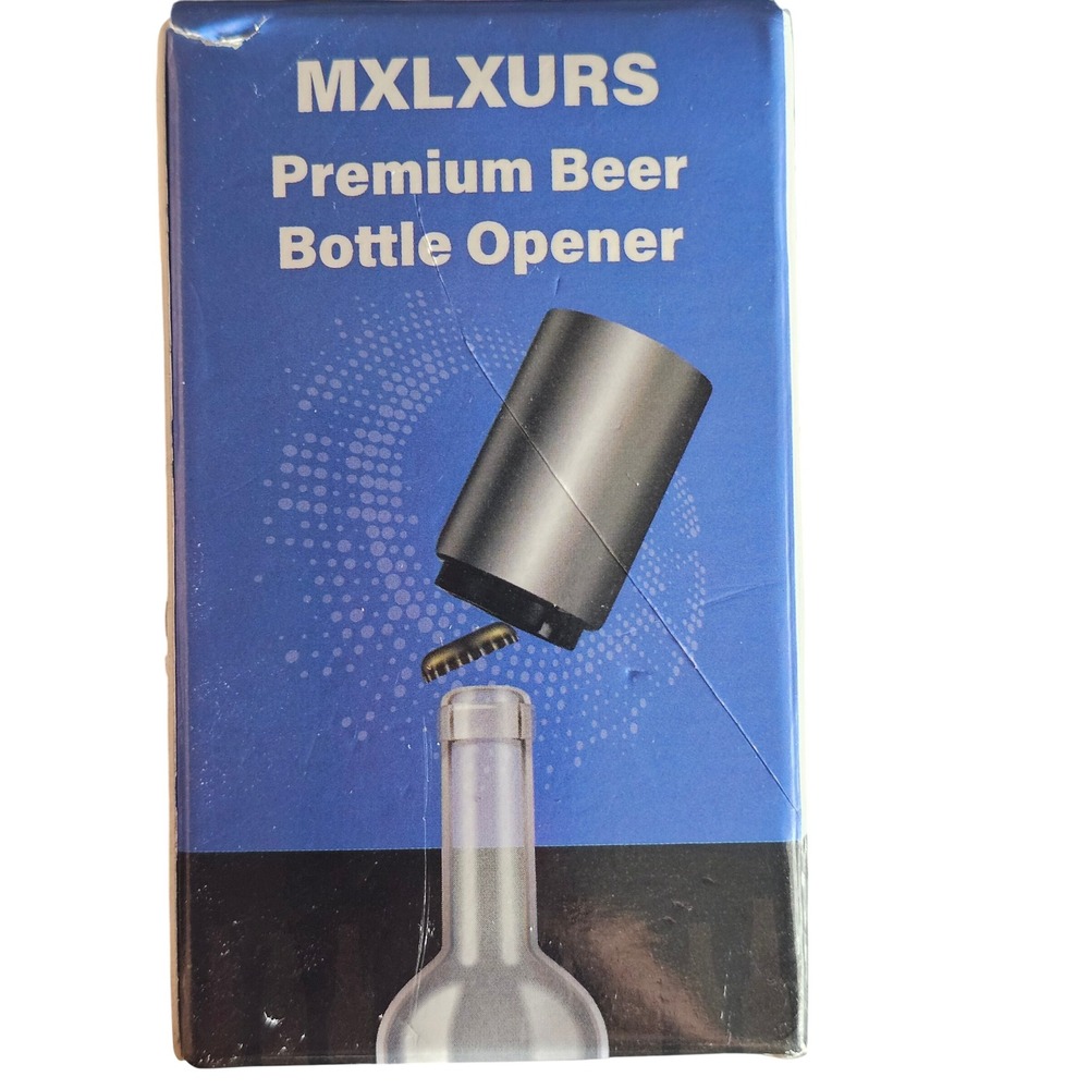 MXLXURS Premium Beer Bottle Opener Automatic Push Down Magnetic Silver Bar Tool